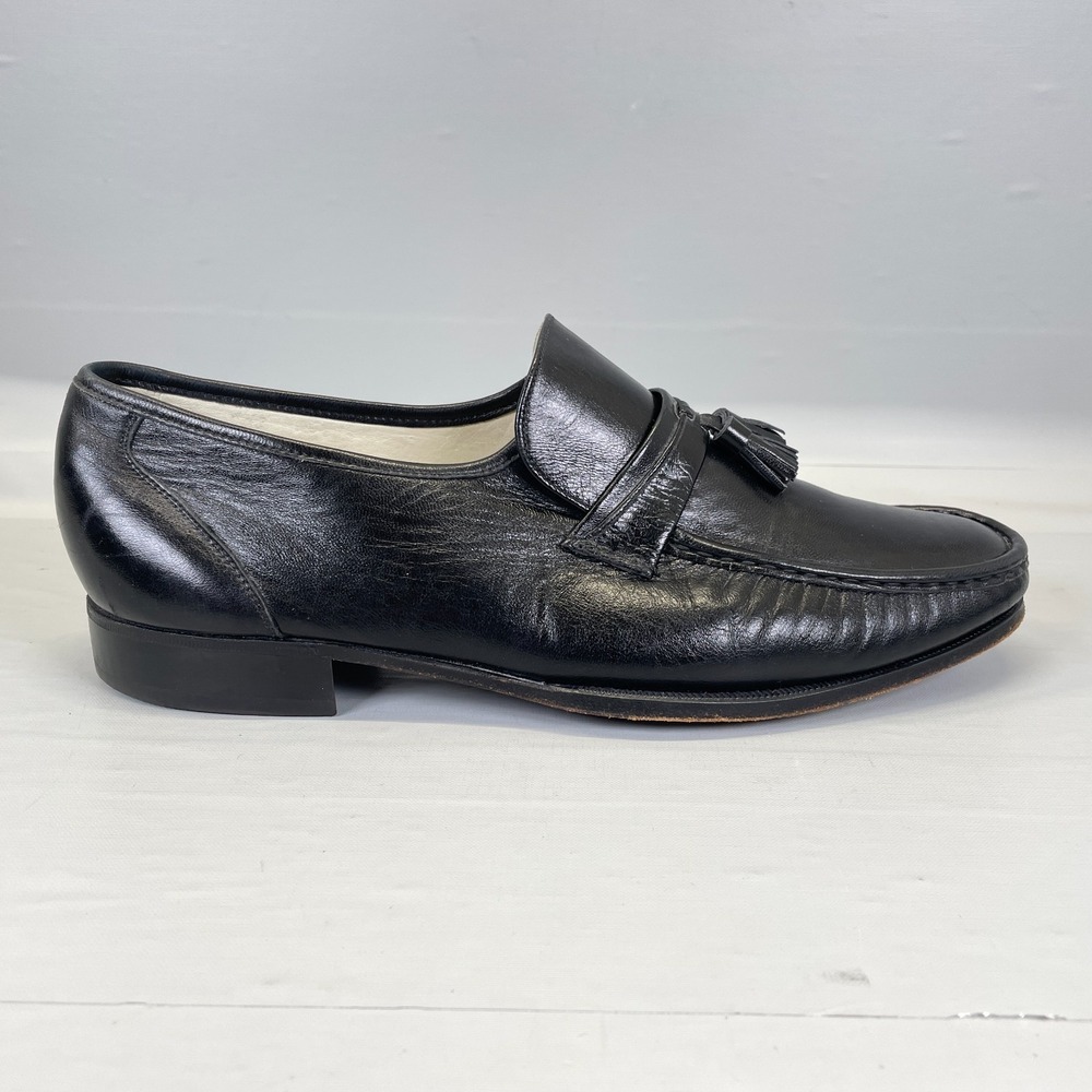 Florsheim Imperial Tassel Loafers Mens Size 8.5 EEE Black Leather Dress Shoes